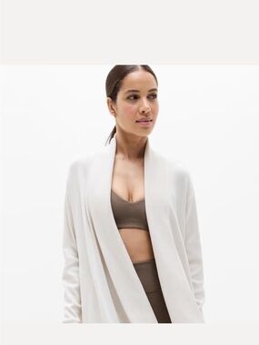 Athleta Open Front Shawl Cardigan - White